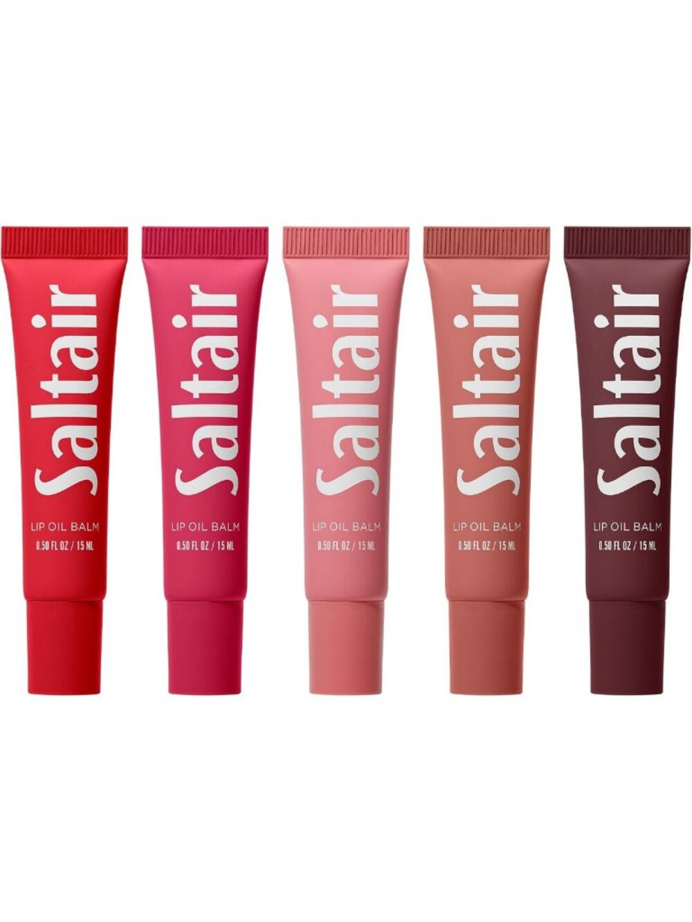 Hydrating Lip Oil Balm Set - 5 Everyday Shades, Moisturizing & Nourishing 0.5 fl